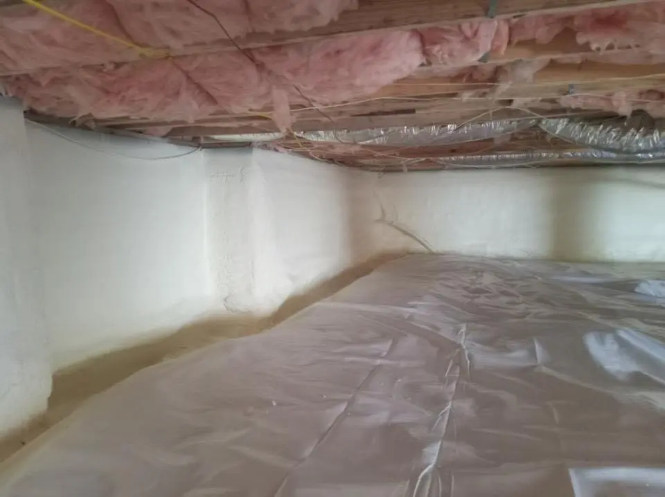 Crawl space encapsulation with closed-cell spray foam for Roof Waterproofing in Fitchburg